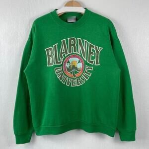 Blarney University Green Sportswear Sweatshirt Retro H5